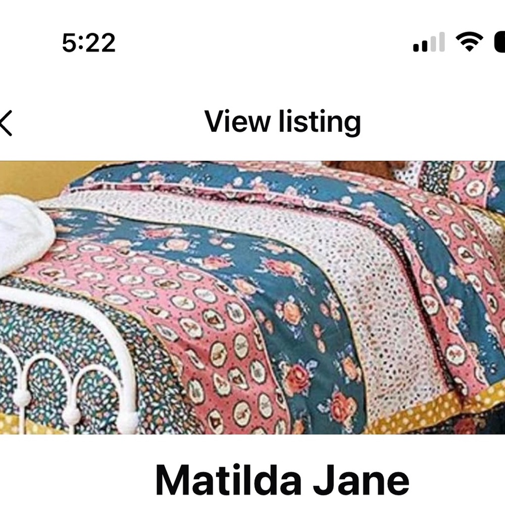 Matilda Jane Blue and Pink Quilted Bedding Set